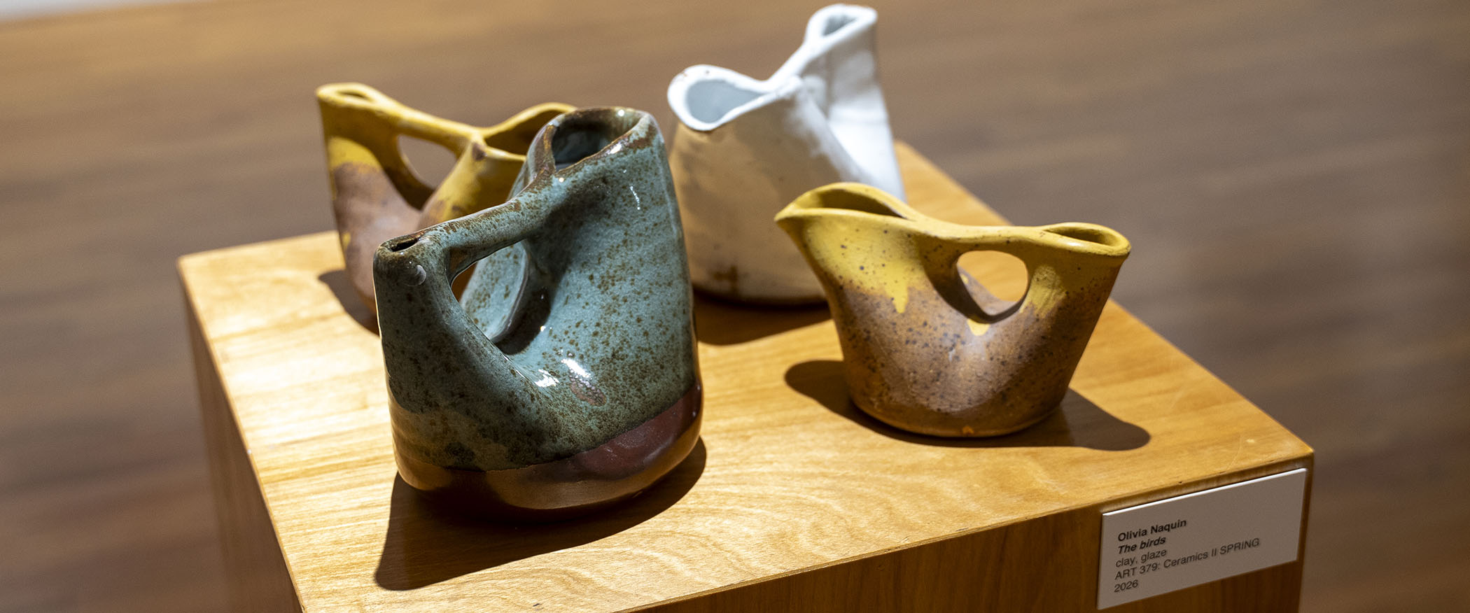 Photo of some of the ceramic pieces in the art show