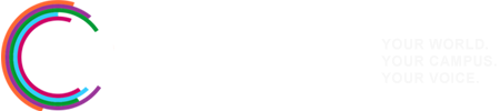 Viking Fusion logo featuring multicolored circular arcs and the text “Your World. Your Campus. Your Voice.”